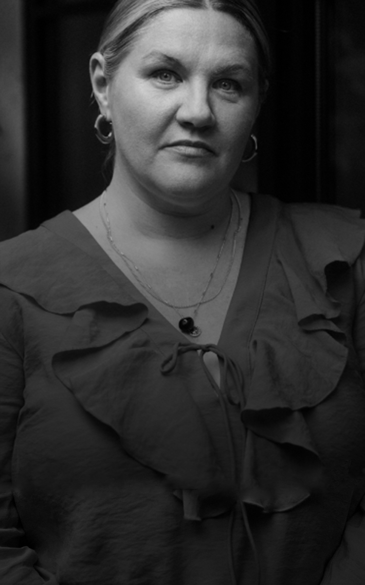 Photo of a woman looking straight ahead. The photo reads, “NOT TODAY.”