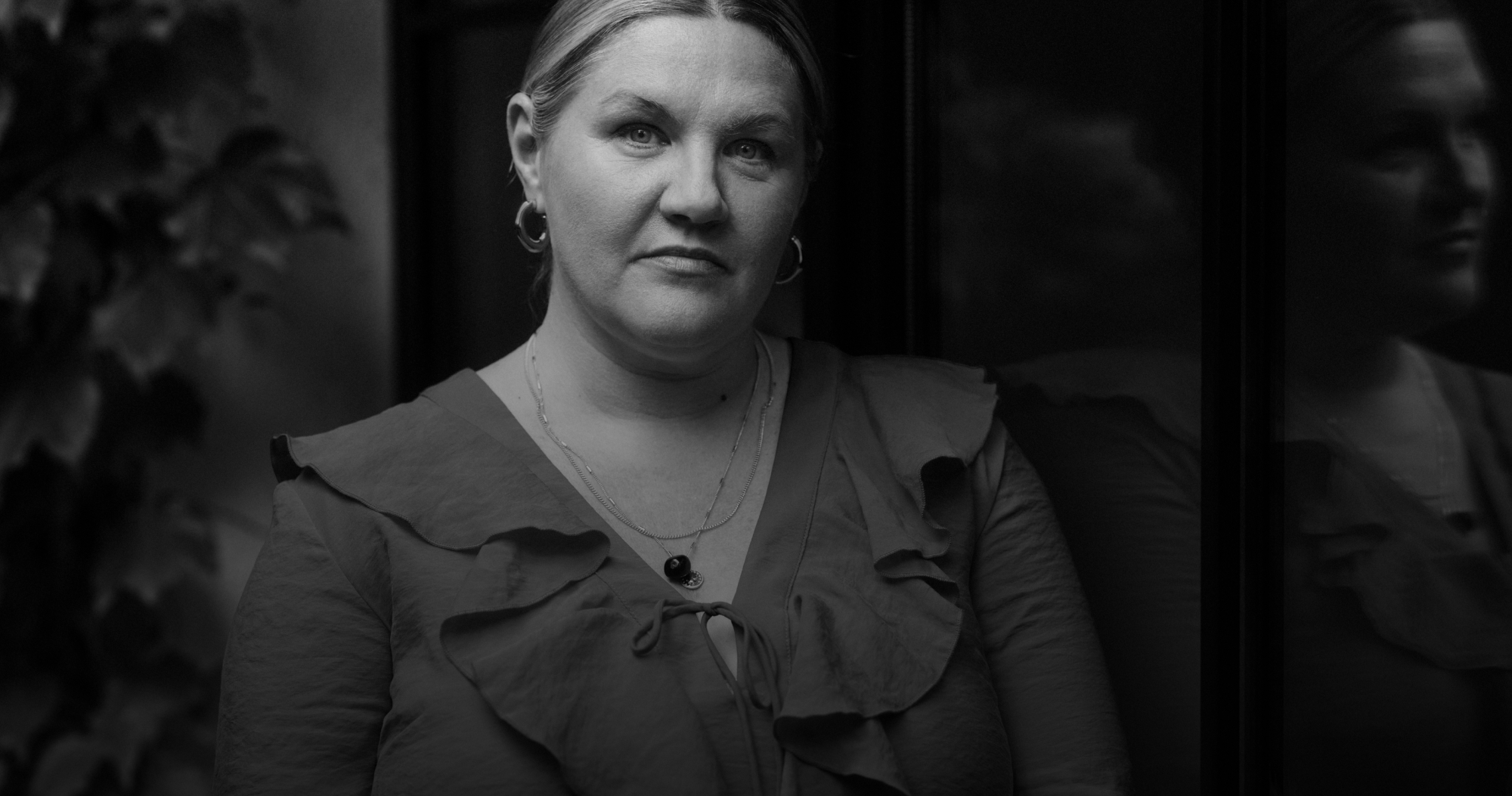 Photo of a woman looking straight ahead. The photo reads, “NOT TODAY.”