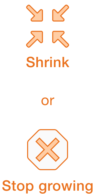 Shrink icon or Stop growing icon